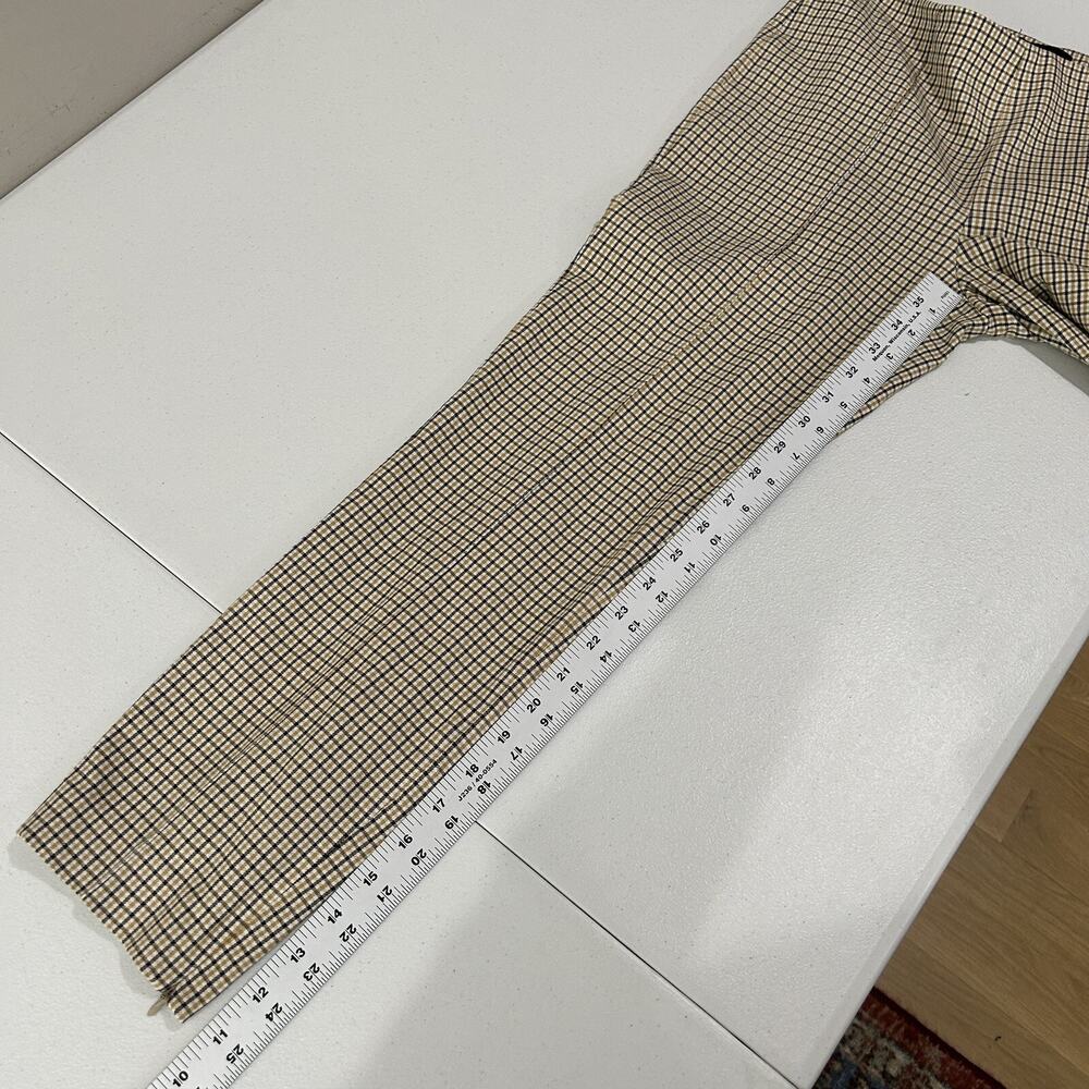 Theory Alettah Ainsley Pants 4 Womens Tan Plaid Check Trouser Academia Twee Prep - Picture 6 of 12